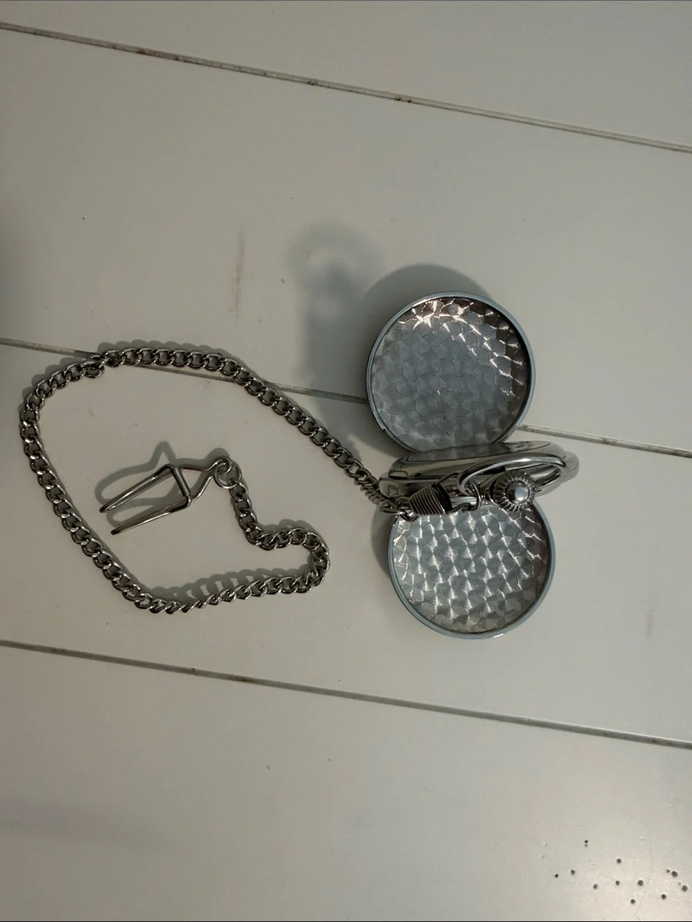 Classic Silver Pocket Watch with Chain